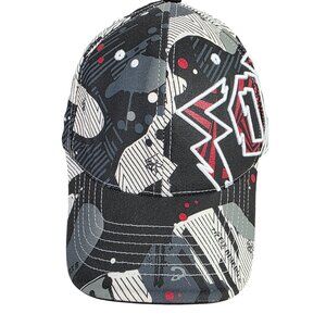 Fox Racing Flexfit Black White Red Camouflage Baseball Hat Adjustable Size S/M